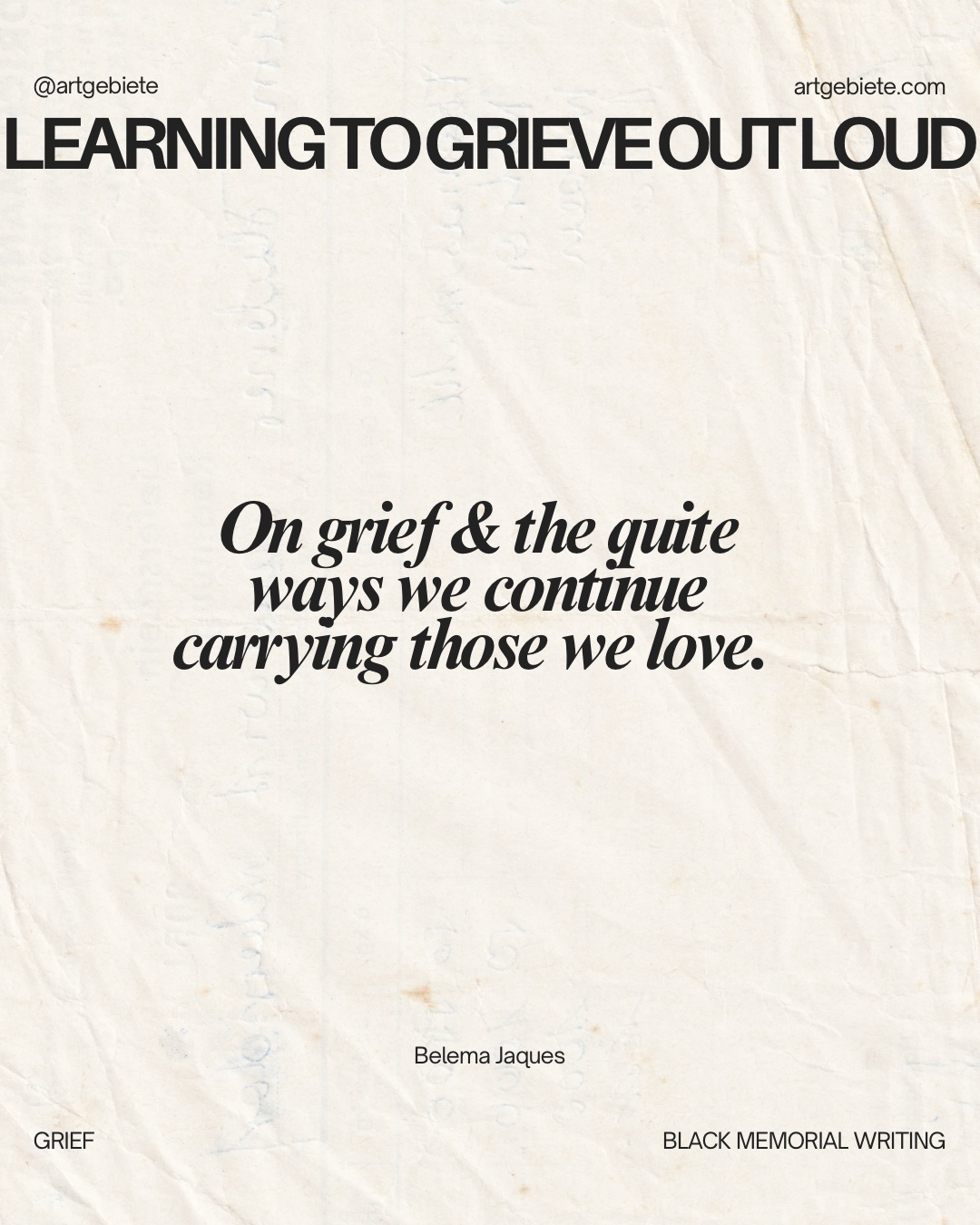 2026 07 26 blackmemorialwriting headergrief